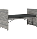 VidaXL 5-delige Loungeset met kussens poly rattan grijs