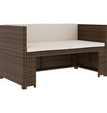 VidaXL 5-delige Loungeset met kussens poly rattan bruin