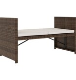 VidaXL 5-delige Loungeset met kussens poly rattan bruin