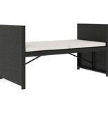 VidaXL 5-delige Loungeset met kussens poly rattan zwart