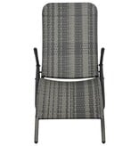 VidaXL Ligbed inklapbaar poly rattan grijs