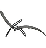 VidaXL Ligbed inklapbaar poly rattan grijs
