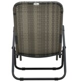 VidaXL Ligbed inklapbaar poly rattan grijs