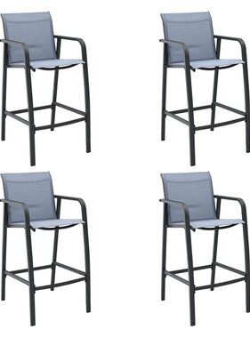 VidaXL Tuinbarstoelen 4 st textileen grijs