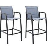 VidaXL Tuinbarstoelen 2 st textileen grijs