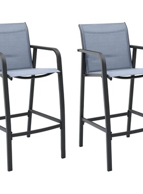 VidaXL Tuinbarstoelen 2 st textileen grijs