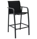 VidaXL Tuinbarstoelen 4 st textileen zwart