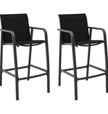VidaXL Tuinbarstoelen 2 st textileen zwart