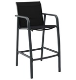 VidaXL Tuinbarstoelen 2 st textileen zwart