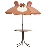 VidaXL 3-delige Bistroset voor kinderen met parasol bruin