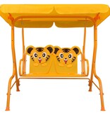 VidaXL Kinderschommelbank 115x75x110 cm stof geel