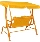 VidaXL Kinderschommelbank 115x75x110 cm stof geel