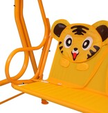 VidaXL Kinderschommelbank 115x75x110 cm stof geel