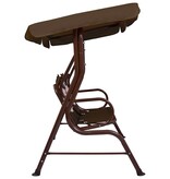 VidaXL Kinderschommelbank 115x75x110 cm stof bruin