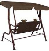 VidaXL Kinderschommelbank 115x75x110 cm stof bruin