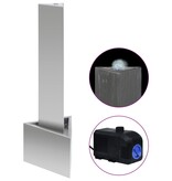 VidaXL Tuinfontein 37,7x32,6x110 cm roestvrij staal zilverkleurig