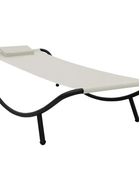 VidaXL Tuinbed 200x90 cm staal crème
