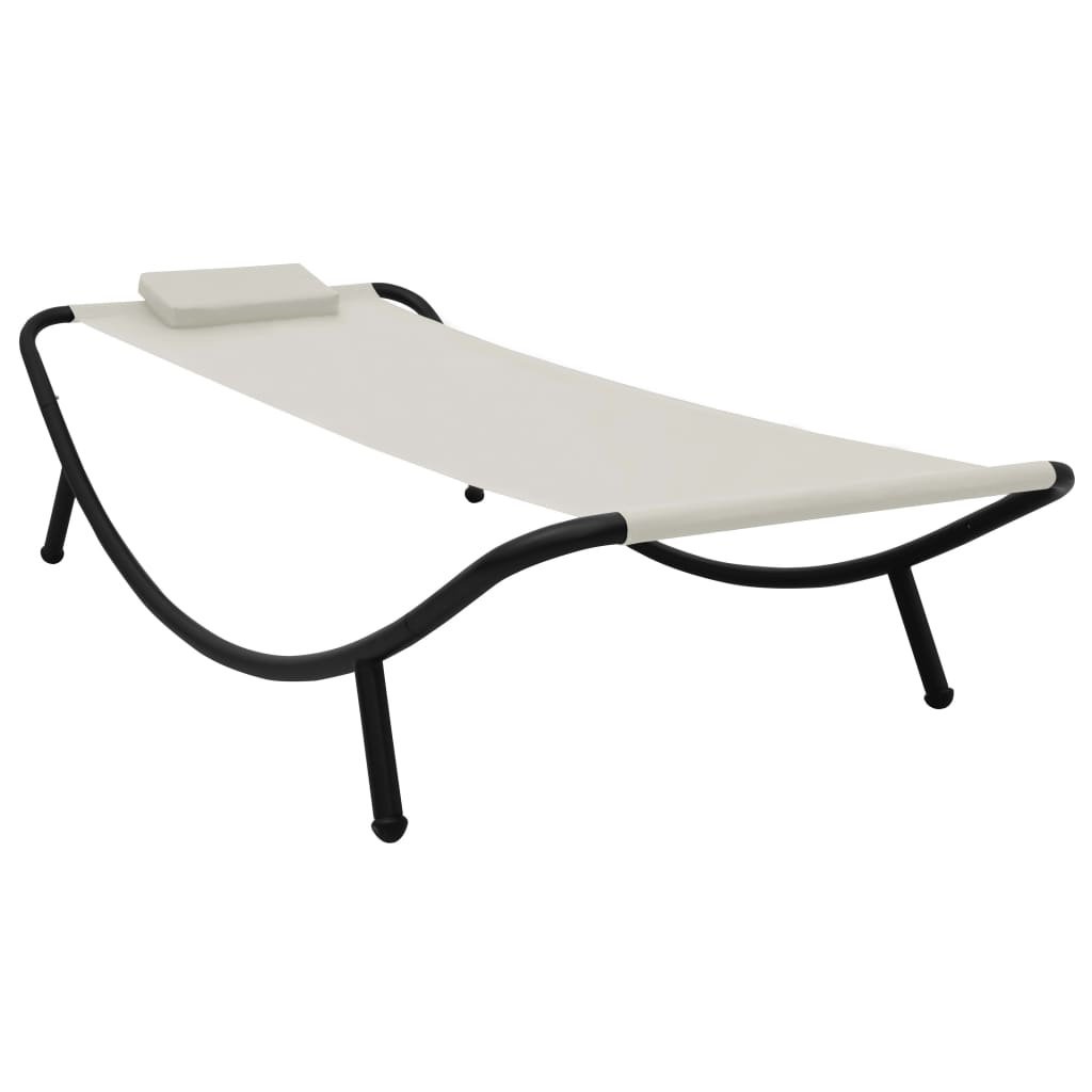 VidaXL Tuinbed 200x90 cm staal crème