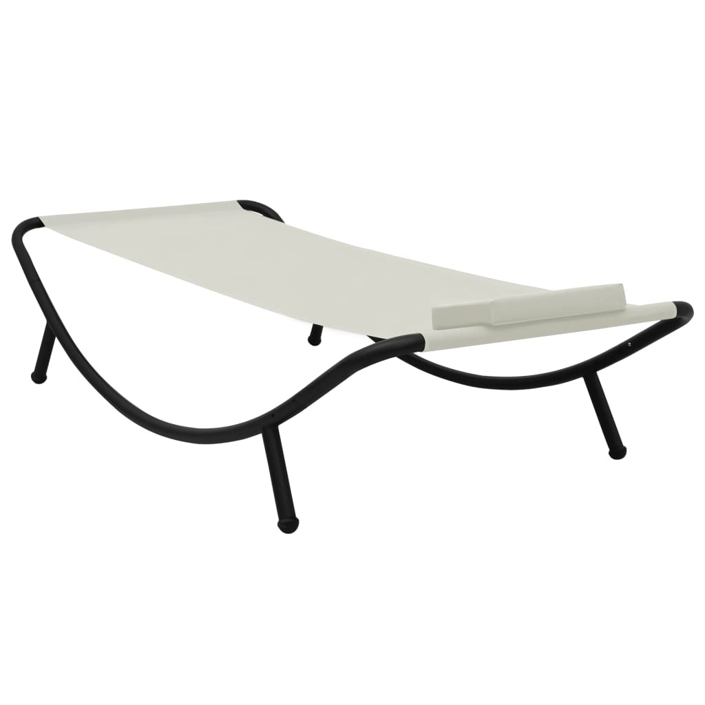 VidaXL Tuinbed 200x90 cm staal crème