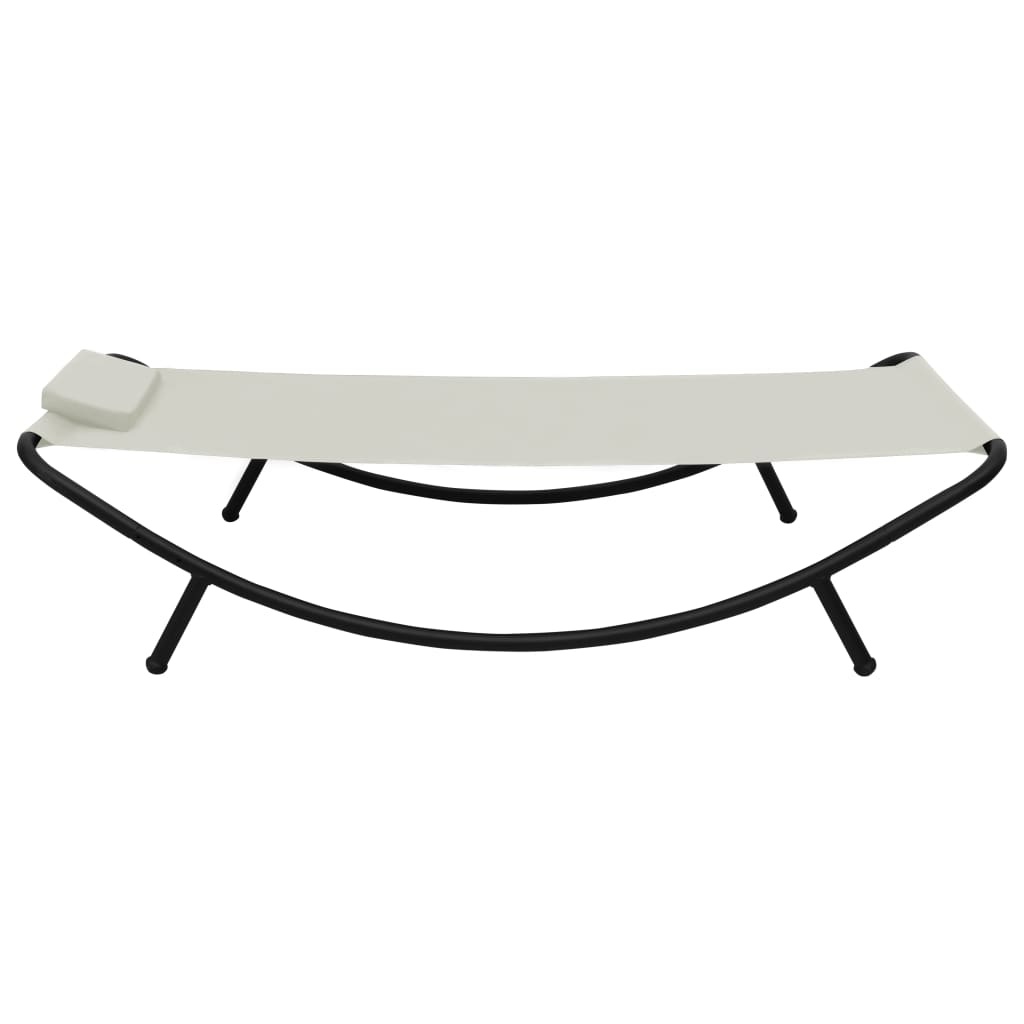 VidaXL Tuinbed 200x90 cm staal crème