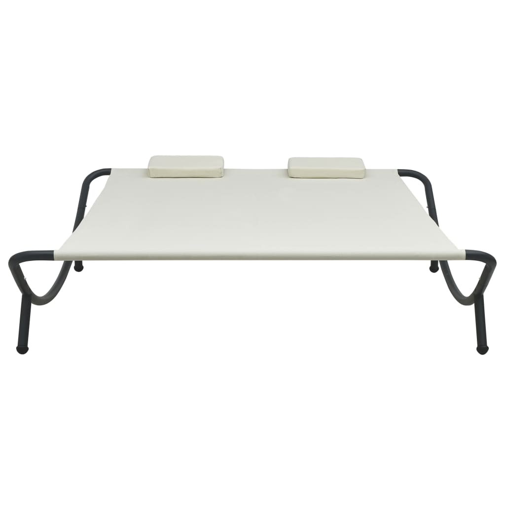 VidaXL Loungebed stof crème
