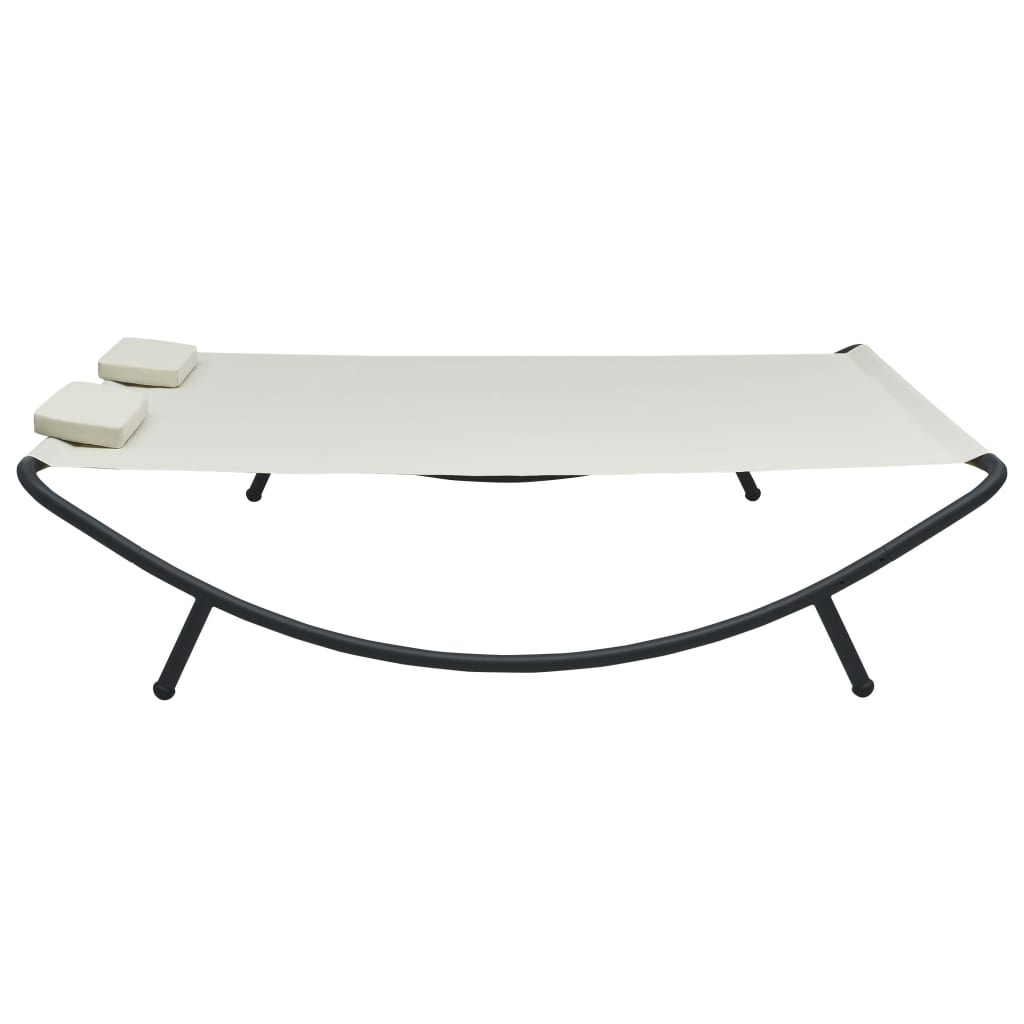 VidaXL Loungebed stof crème