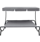 VidaXL Loungebed met luifel grijs