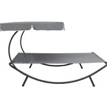 VidaXL Loungebed met luifel grijs