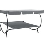 VidaXL Loungebed met luifel grijs