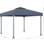 VidaXL Prieel 300x300 cm aluminium antraciet