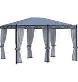 VidaXL Prieel met horren 3x4 m staal antraciet