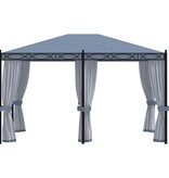 VidaXL Prieel met horren 3x4 m staal antraciet