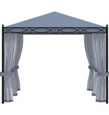 VidaXL Prieel met horren 3x4 m staal antraciet