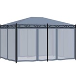 VidaXL Prieel met horren 3x4 m staal antraciet