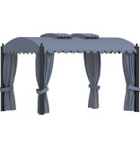 VidaXL Prieel met gordijnen 3x4 m staal antraciet