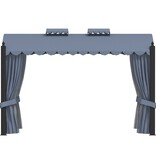 VidaXL Prieel met gordijnen 3x4 m staal antraciet