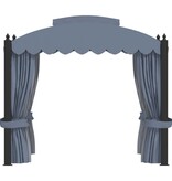 VidaXL Prieel met gordijnen 3x4 m staal antraciet