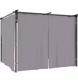 VidaXL Prieel met gordijnen 3x3 m staal antraciet