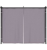 VidaXL Prieel met gordijnen 3x3 m staal antraciet