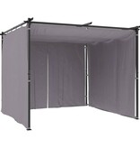 VidaXL Prieel met gordijnen 3x3 m staal antraciet