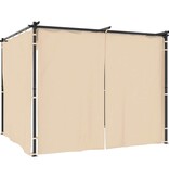 VidaXL Prieel met gordijnen 3x3 m staal crème