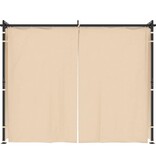 VidaXL Prieel met gordijnen 3x3 m staal crème