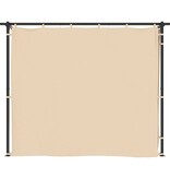 VidaXL Prieel met gordijnen 3x3 m staal crème