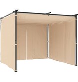 VidaXL Prieel met gordijnen 3x3 m staal crème