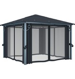 VidaXL Prieel met gordijn 300x300 cm aluminium antraciet