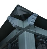 VidaXL Prieel met gordijn 300x300 cm aluminium antraciet