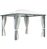 VidaXL Prieel met gordijn 300x300 cm aluminium crème