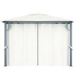 VidaXL Prieel met gordijn 300x300 cm aluminium crème