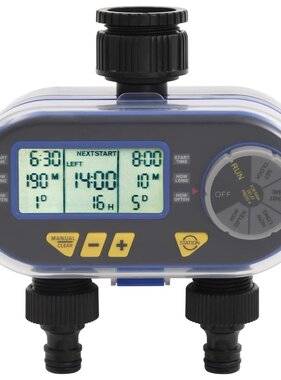 VidaXL Watertimer met dubbele uitgang automatisch digitaal