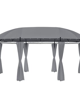 VidaXL Prieel met gordijnen 520x349x255 cm antracietkleurig